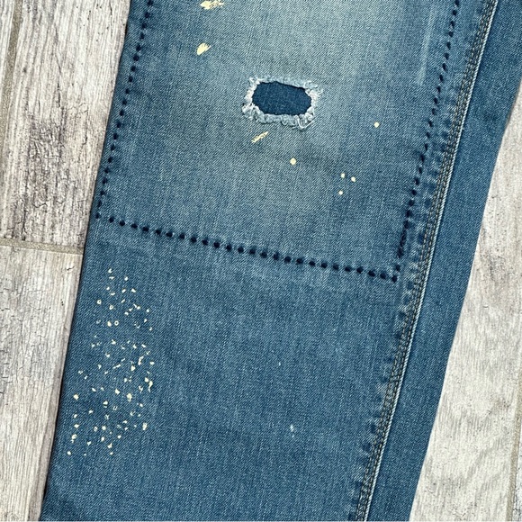 EDDIE BAUER Relaxed BOYFRIEND Floral Embroidered Distressed Patchwork Jeans 6 - Picture 7 of 15